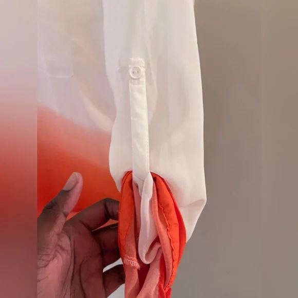 Ombré white and orange Blouse - Picture 3 of 5